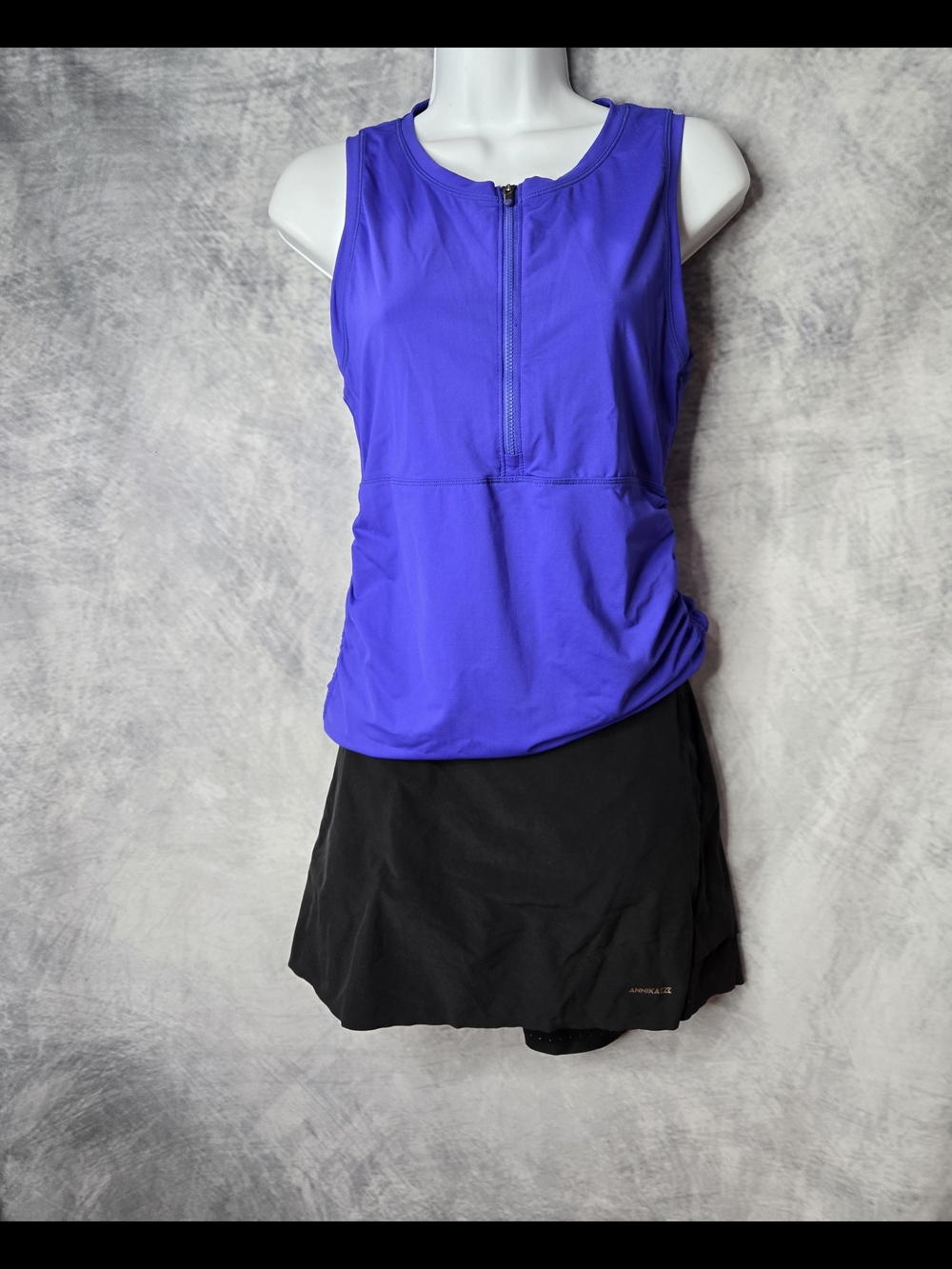 Purple Athletic Tank with Front Zip Bundle And Skirt